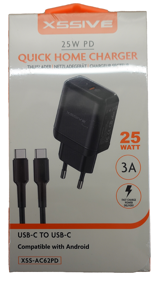 Xssive Quick Home Charger 25W - Met Kabel